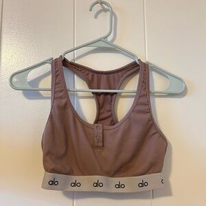**SOLD** ALO YOGA henley ribbed sports bra size xs s